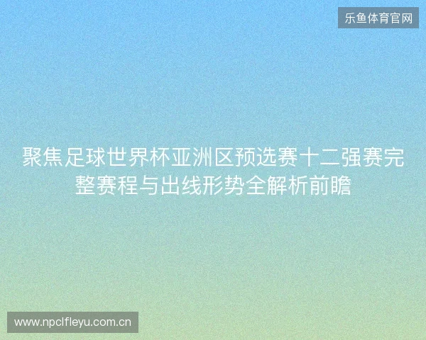 聚焦足球世界杯亚洲区预选赛十二强赛完整赛程与出线形势全解析前瞻