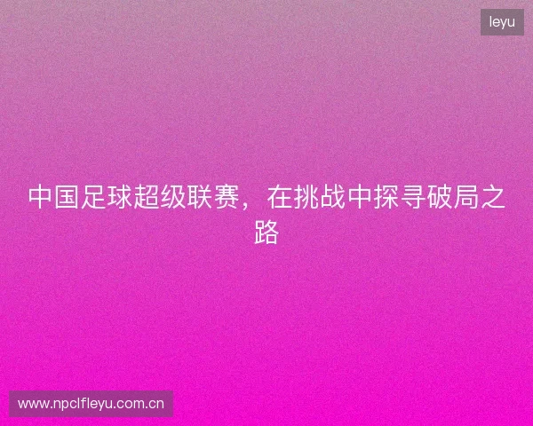 中国足球超级联赛，在挑战中探寻破局之路